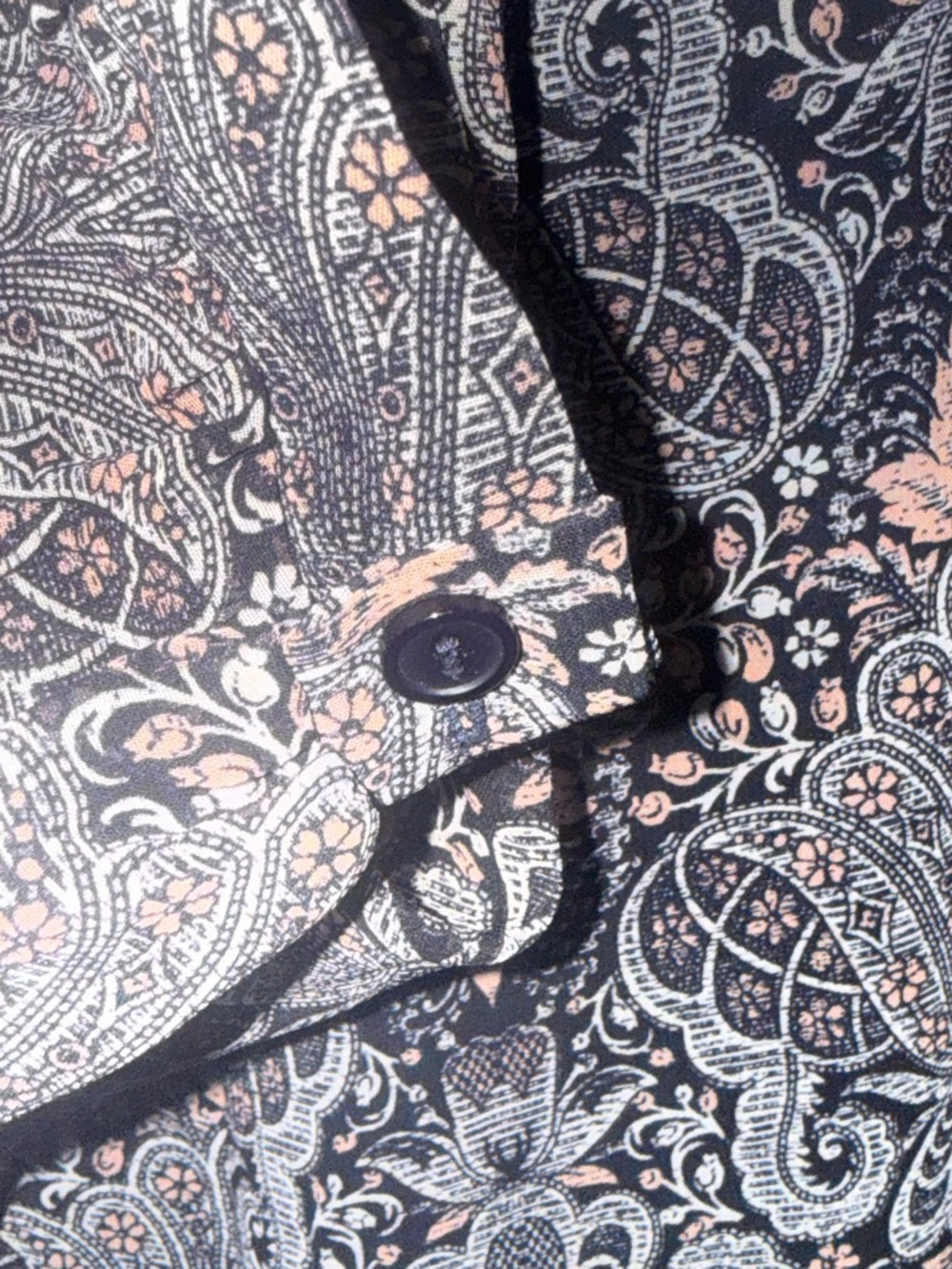 Astr Black Long-Sleeve Damask Swing Dress with Beige Details - Picture 4 of 8